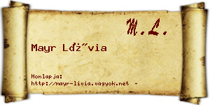 Mayr Lívia névjegykártya